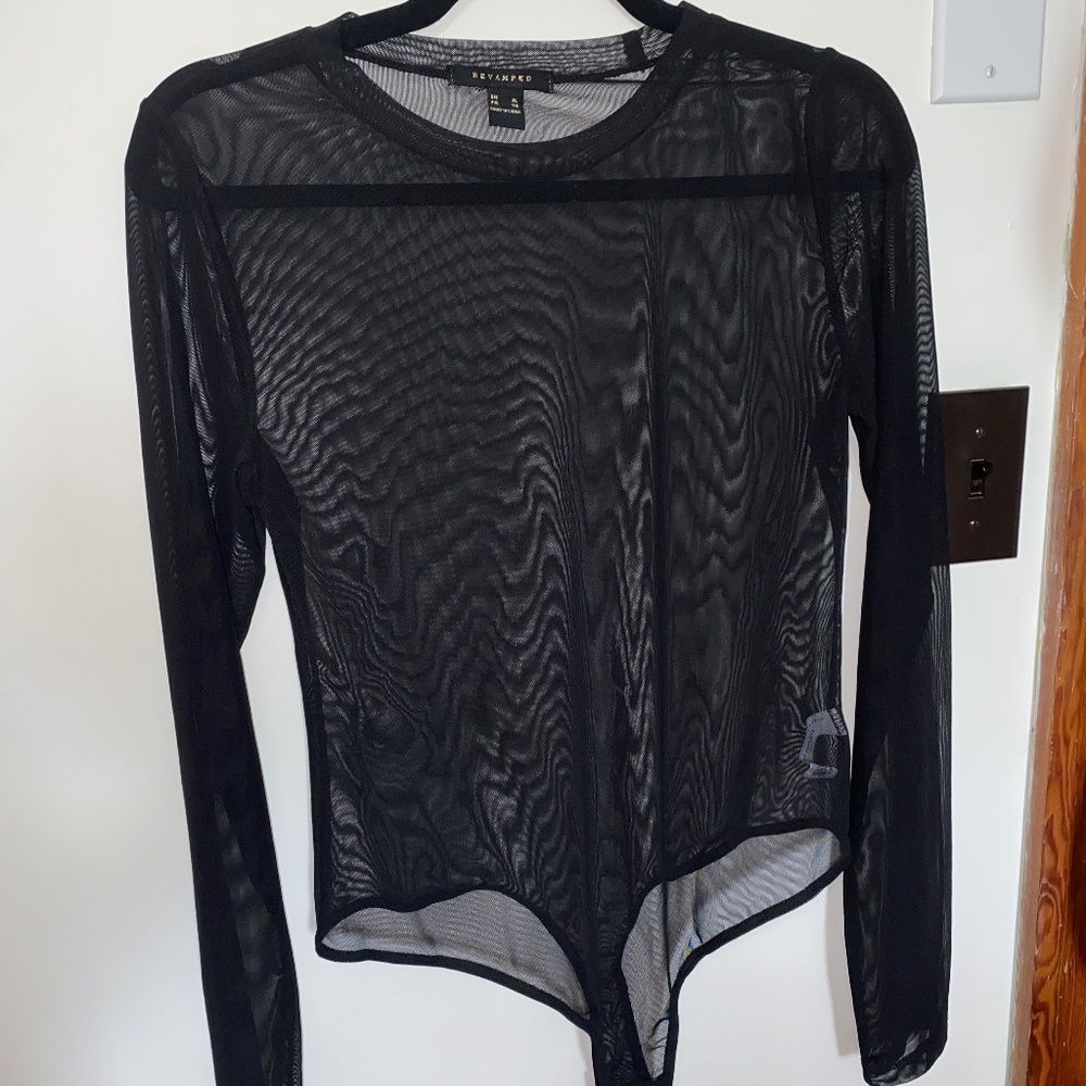 Sexy Black Sheer Bodysuit
